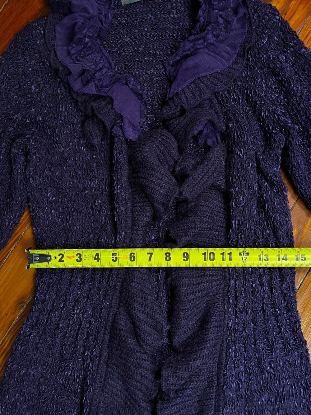 Purple Knit Ruffle duster - Picture 12 of 16